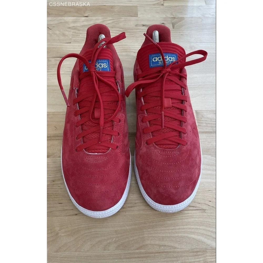 Adidas Busenitz RX Scarlet Red White Suede Skate‎ Shoes Men's Size 7.5